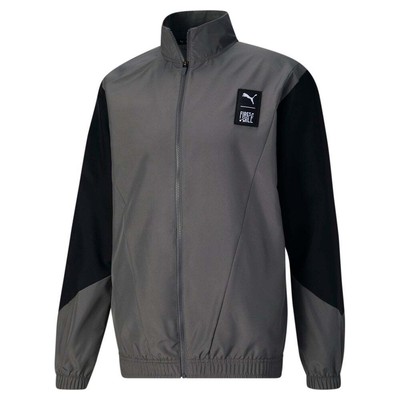 

Puma First Mile X Woven Full Zip Running Jacket Mens Grey Casual Athletic Outerw, Puma First Mile X Woven Full Zip Running Jacket