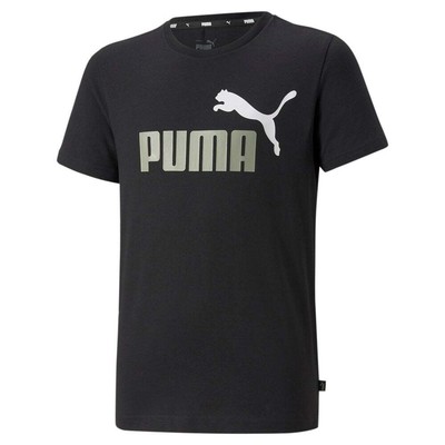 

Puma Ess+ 2 Logo Футболка с круглым вырезом и короткими рукавами Молодежные мальчики Черные повседневные топы 586, Черный, Puma Ess+ 2 Logo Crew Neck Short Sleeve T-Shirt Youth