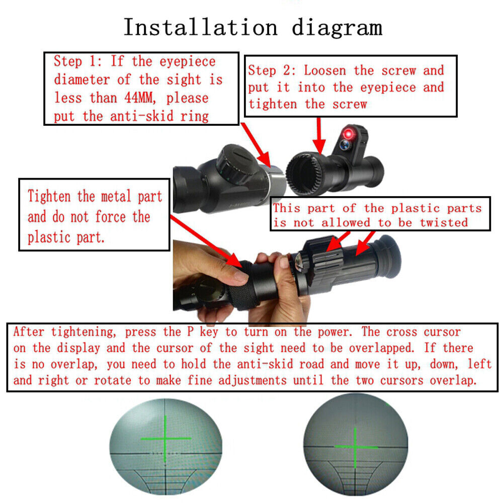 500M Digital Night Vision Monocular 850nm Cross Cursor Infrared Scope ...