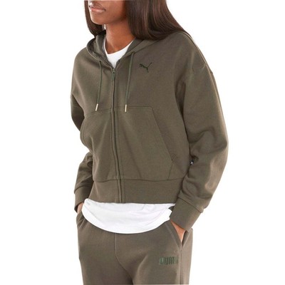 

Puma Her French Terry FullZip Hoodie Womens Размер  Повседневная верхняя одежда 589521-44, Зеленый