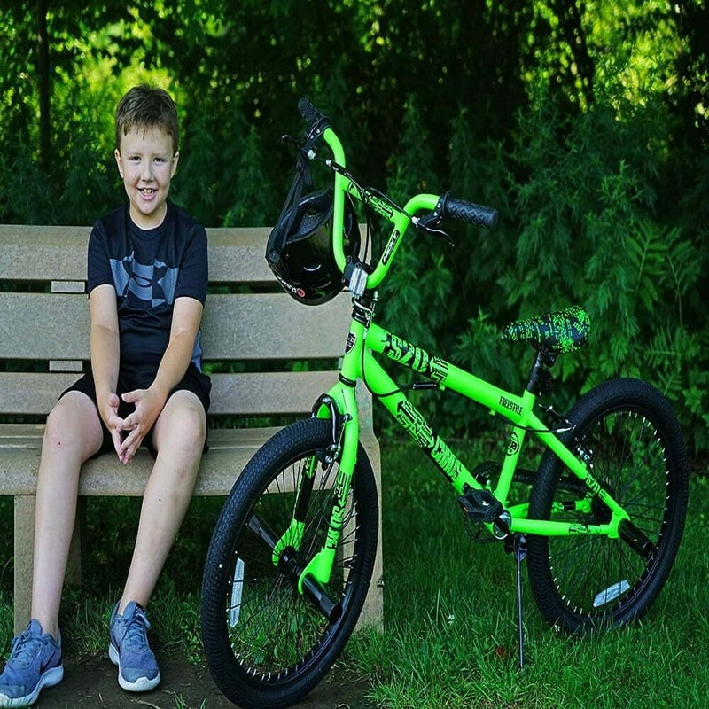 BMX BIKE Kids Boys Freestyle Bicycle 20-Inch Wheels Neon Green Steel Frame New