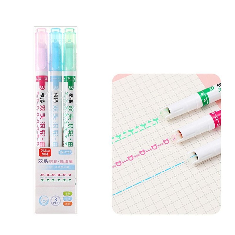 Flower-shaped Integrated Markers Pen Curve Highlighter Pen Multiple Shapes