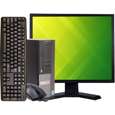 Dell OptiPlex Desktop Computer 8GB RAM 250GB HD 19'' Monitor Windows 10 PC Wi-Fi