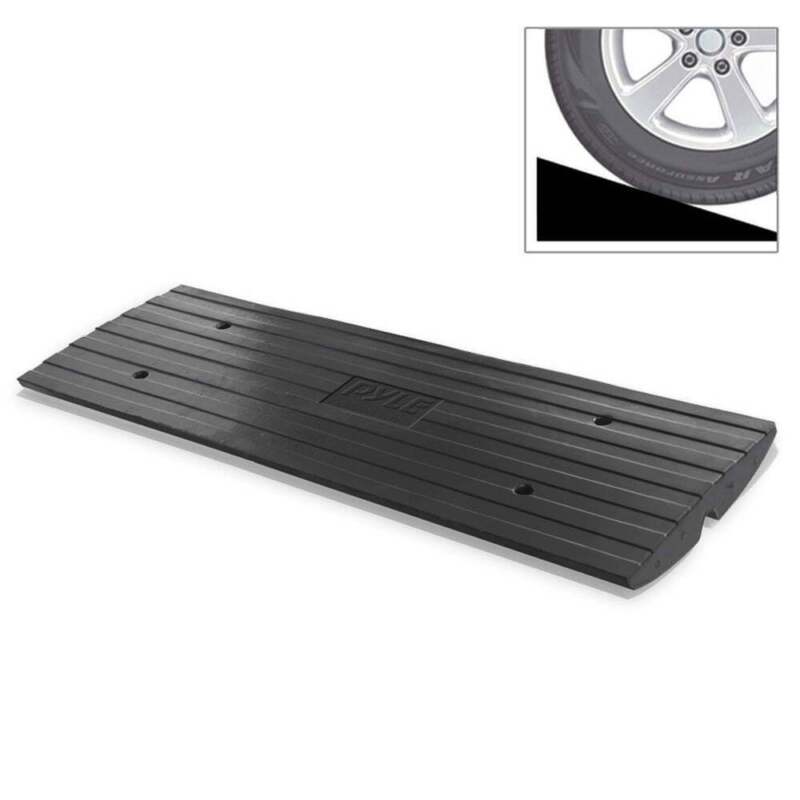 Pyle Vehicle Driveway Curb Ramp Heavy Duty Rubber Threshold/ for Car, Truck
