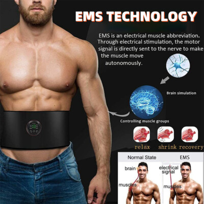 EMS Abdominal Muscle Toning Trainer ABS Stimulator Toner Fitness Binder Gym Belt