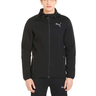 

Puma Evostripe FullZip Hoodie Mens Black Casual Athletic Outerwear 847401-01, Черный, Puma Evostripe FullZip Hoodie