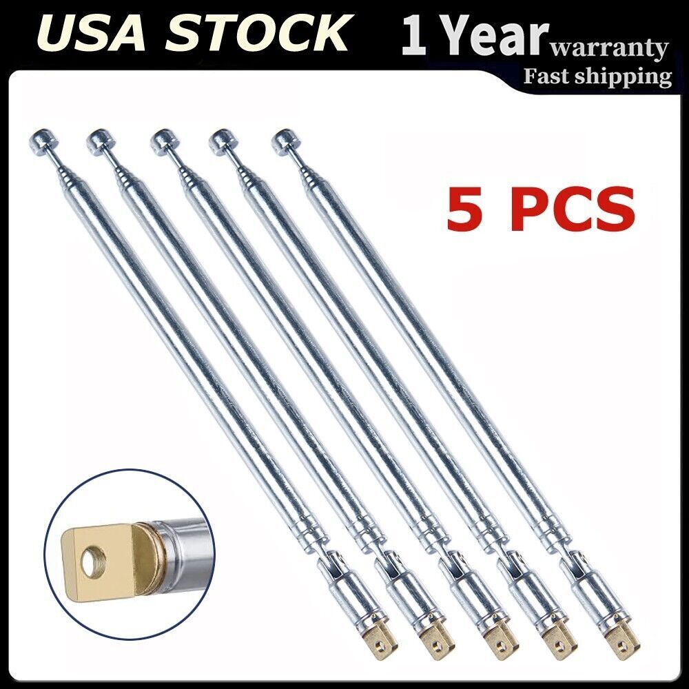 5pcs Replacement Telescopic Antenna 6 Sections 49cm Aerial f