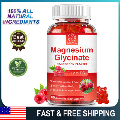 Magnesium Glycinate Gummies 500mg Improve Sleep Promotes Cognition & Focus 60pcs