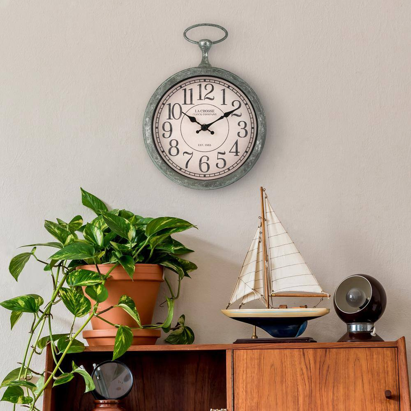 9 In. Vintage Unique Pocket Watch Quartz Analog Wall Clock