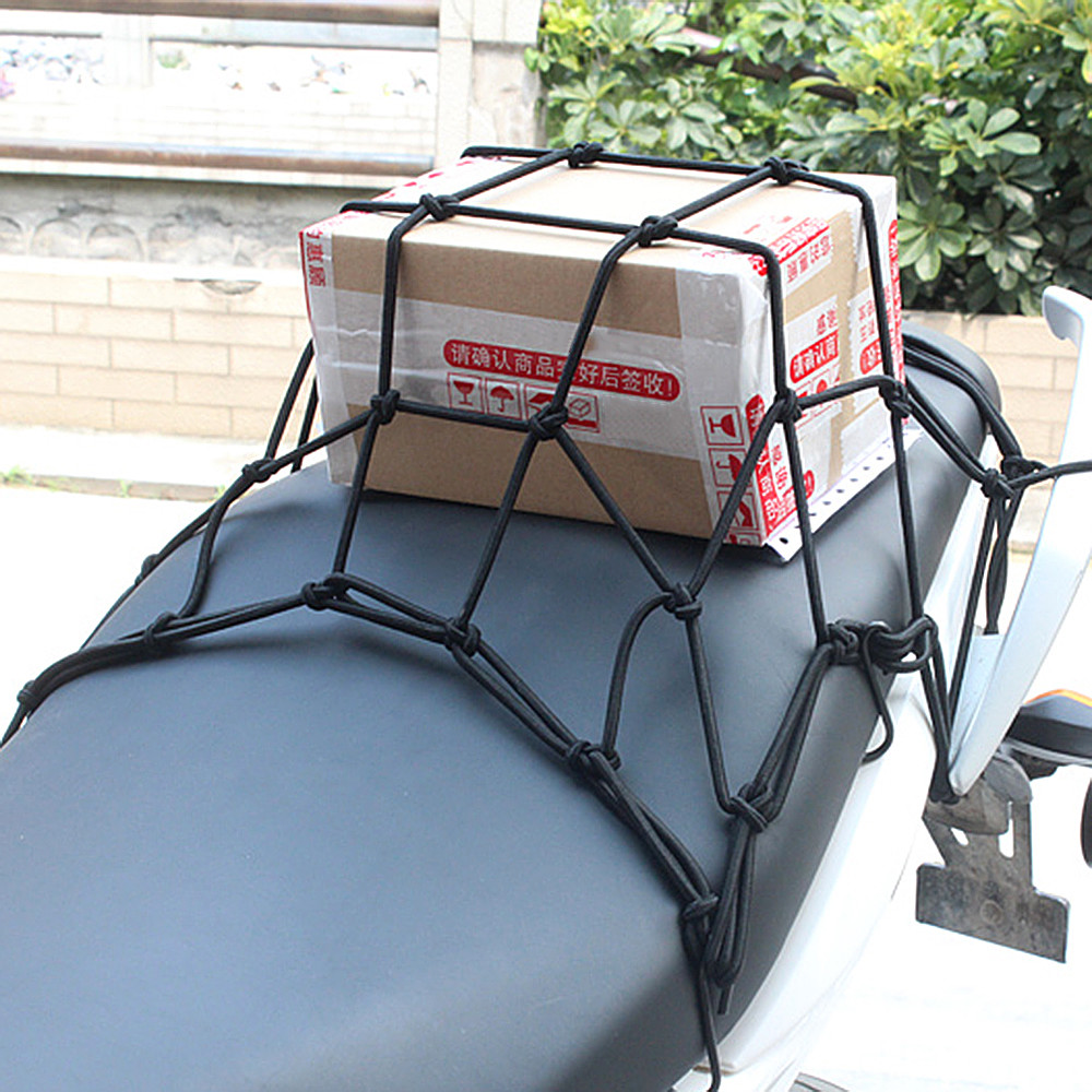 Black Bungee Cord Cargo Net Motorcycle Helmet Mesh Storage Tie Down