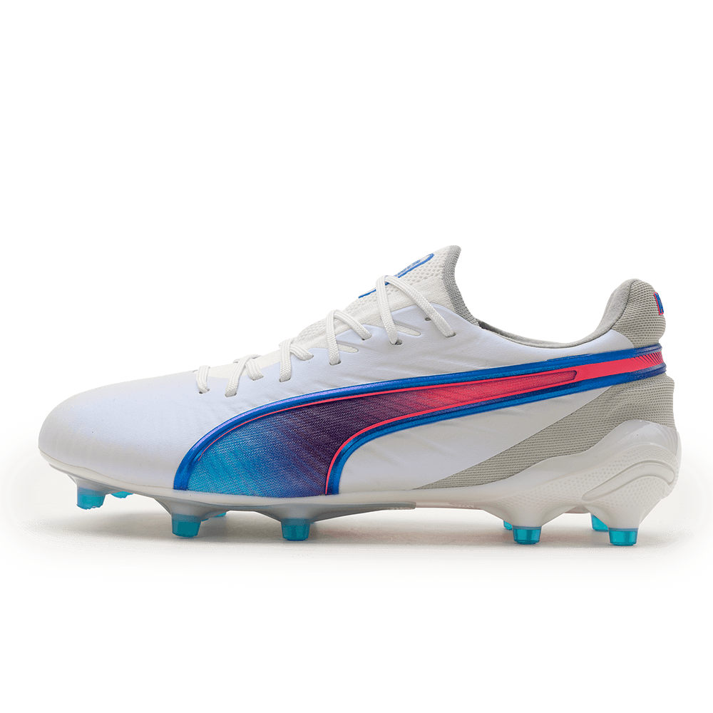 Pre-owned Puma King Ultimate Fg/ag Men's Soccer Shoes Football Training Sport 10780902 In White / Bluemazing