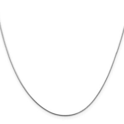 Pre-owned Skyjewelers Real 14kt White Gold .8mm Round Snake Chain; 24 Inch; Lobster Clasp