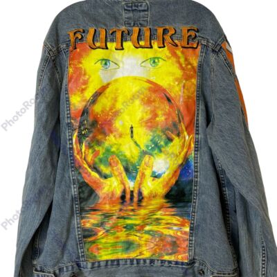Hudson Outerwear Denim Jacket Sz 3X NWT Embroidered FUTURE Crystal Ball