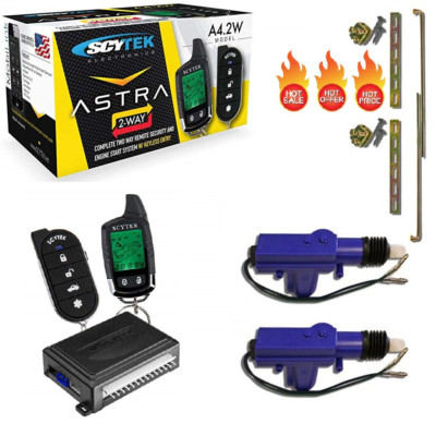 ScyTek Astra 2W Remote Security & Keyless entry / (2) Heavy Duty Motor Door Lock