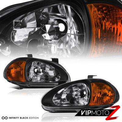 For 93-97 Honda Civic Del Sol 1.6 Vtec Si Black 1PC JDM Corner Lamp Headlight