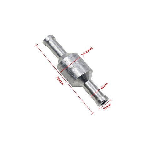 2Pc 6mm Inline One-way Non-return Check Valve Auminium Fuel Water Gas Air Vacuum