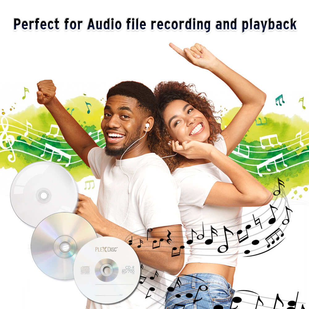 100 PlexDisc CD-R 700MB 80 Minute 52x Recordable Disc - 631-805-BX