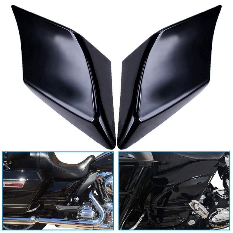 Vivid Black Stretched Extended Side Cover For Harley Touring FLHR FLHXS