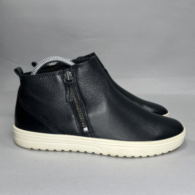 Ecco Women's Size 7 Soft 7 Black Leather Ankle Boots