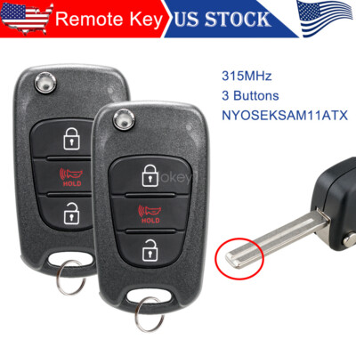 2 Flip Remote Key For Kia Sportage 2012 2013 Car Key Fob 3 Button NYOSEKSAM11ATX