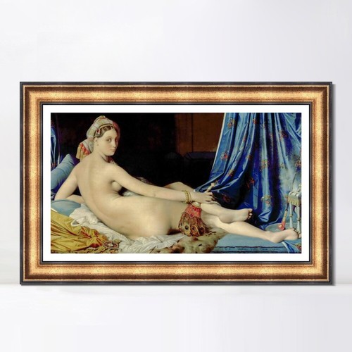 Framed Canvas Art Print La Grande Odalisque by Jean Auguste Dominique Ingres