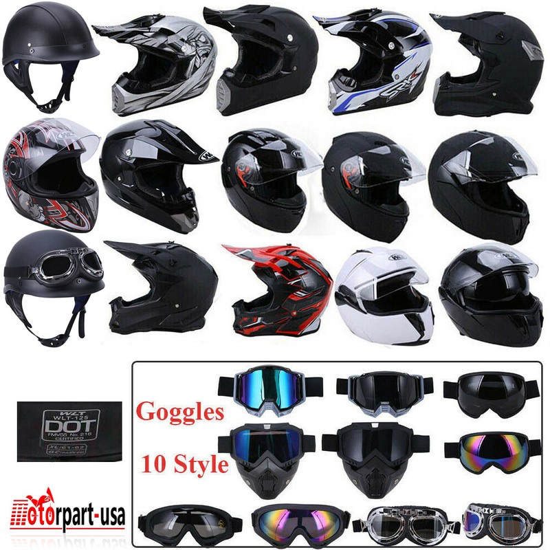 DOT Helmet Full Half Face Motorcross Dirt Bike MX Off-Road Snowmobile ATV UTV