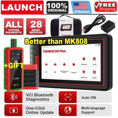 Thinkscan Max Auto OBD2 Scanner All System ABS Bleeding TPMS Car Diagnostic Tool