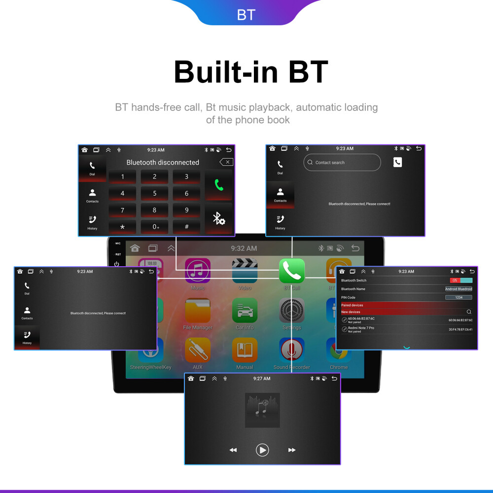 6+128GB 10.1“ 2DIN Android 13 Car Stereo Carplay GPS Navi BT WIFI IPS MP5 Radio