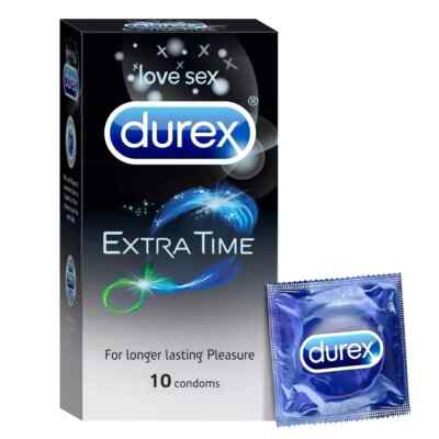 Durex Extra Time Condom For Long Lasting Pleasure Prolong the Passion 10 Count