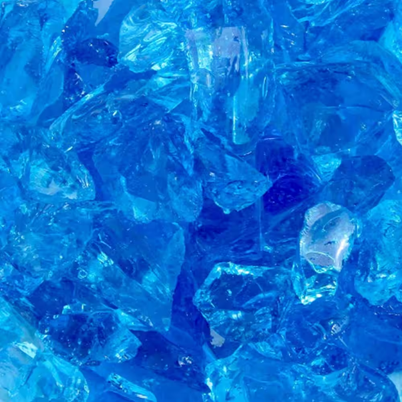 0.75 in. turquoise recycled fire glass | gas pit outdoor pro