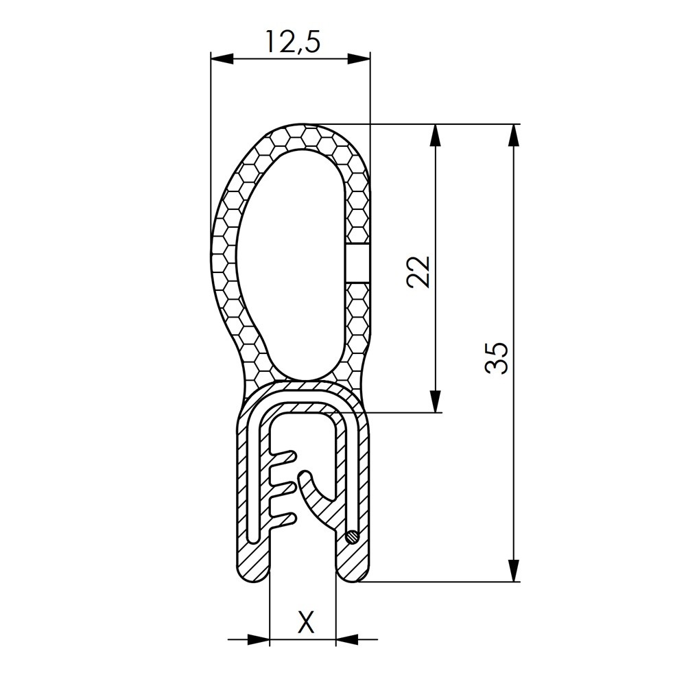Kantenschutzprofil EPDM-Weichgummi Klemmbereich 1,0 - 3,5 mm schwarz Dichtprofil