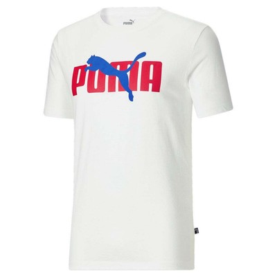 

Футболка с коротким рукавом и круглым вырезом Puma Cat Overlap Logo, мужские белые повседневные топы 6787, Белый, Puma Cat Overlap Logo Crew Neck Short Sleeve T-Shirt