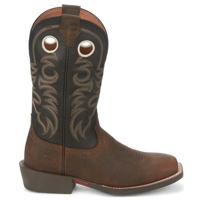 

Justin Boots Stampede Мужские коричневые повседневные ковбойские ботинки шириной 12 дюймов с квадратным носком SE, Коричневый, Justin Boots Stampede 12 Inch Wide Square Toe Cowboy