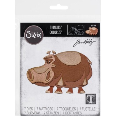 New Tim Holtz ''COLORIZE: BERNICE'' Hippo Sizzix Thinlits Cutting Dies MSRP $37