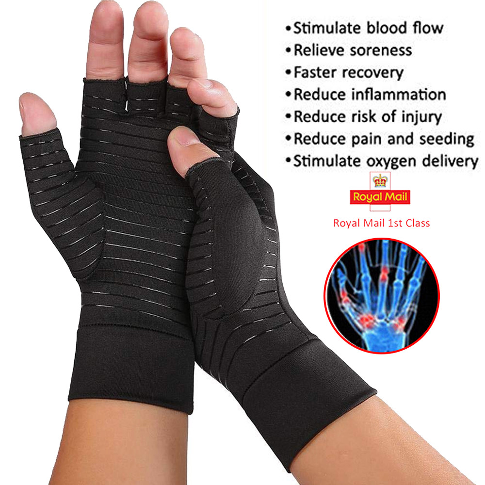 Copper Anti Arthritis Compression Gloves Hand Support Pain Relief