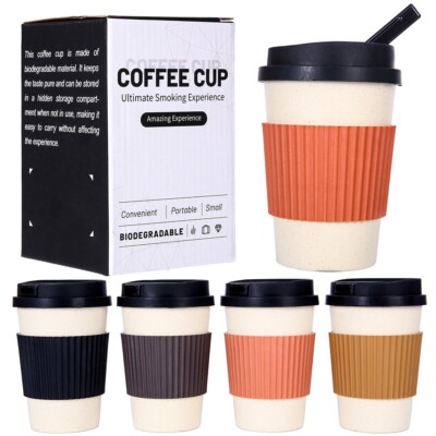 5.5 Inches Silicone Brown Coffee Cup Water Bongs Smoke Pipe Build In Bowl Hookah