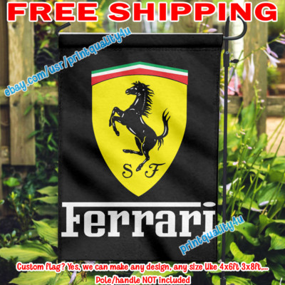 Ferrari Garden Flag 12x18'' Car Racing Fan Club Garage Outdoor Yard Sign Decor