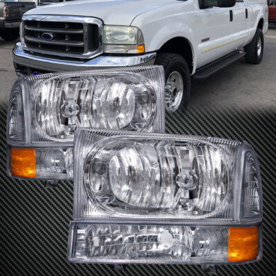 Headlights Set w/ Xenon Fit 1999-2004 Ford F250 F350 Super Duty Ford Excursion