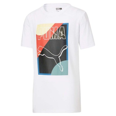 

Футболка Puma Go For Pack с круглым вырезом и короткими рукавами для мальчиков, размер , повседневные топы 8, Белый, Puma Go For Pack Crew Neck Short Sleeve TShirt Youth