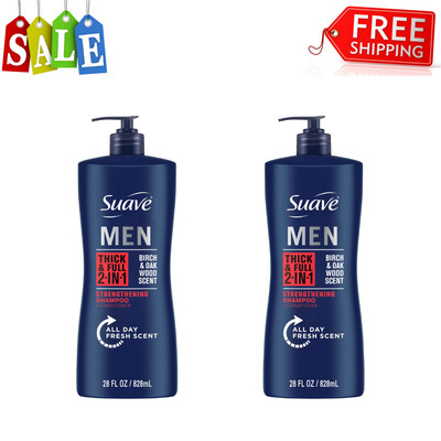 ( Pack of 2 ) Suave Men 2 in 1 Thick & Full Shampoo Plus Conditioner 28 fl oz