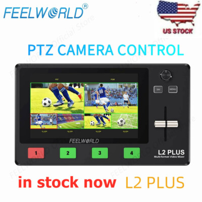 Feelworld L2 PLUS 5.5'' LCD Multi-Camera Video Mixer Switcher PTZ Control USB3.0