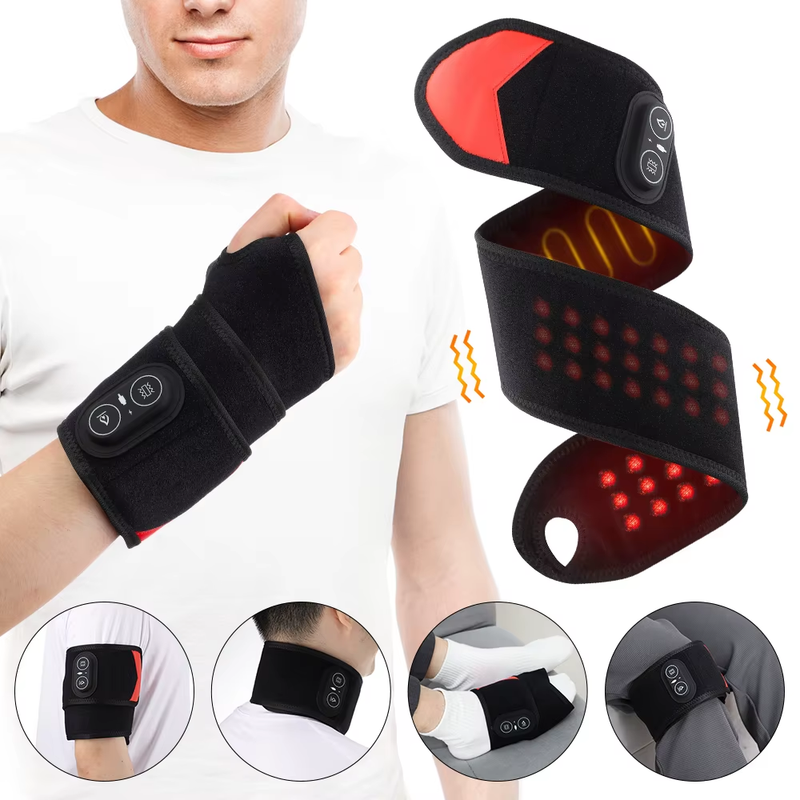 3-in-1 Heating Wrist Massage Pad Electric Wrist Massager Vibration Light Joint F