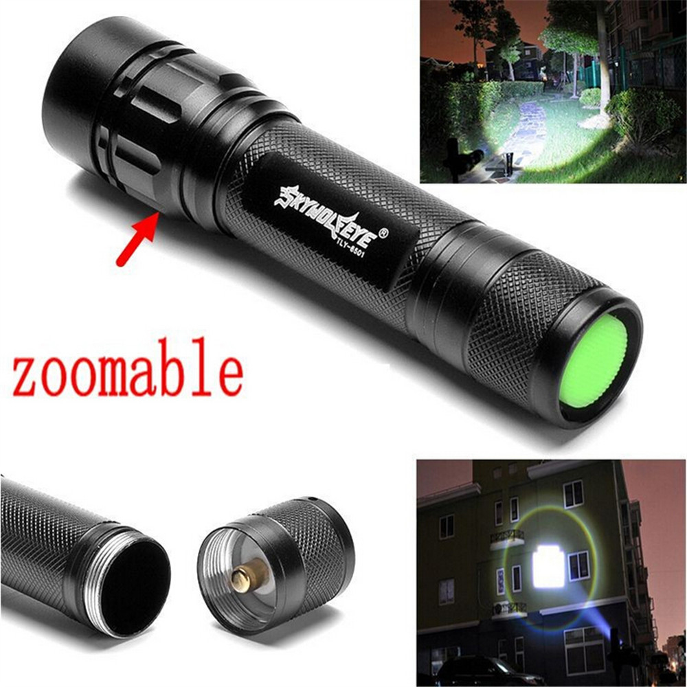Tactical Flashlight Zoomable 20000 Lumens 3 Modes T6 LED 18650 Torch Lamp Light