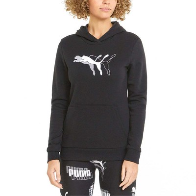 

Puma Power Graphic Pullover Hoodie Womens Black Casual Outerwear 847114-01, Черный