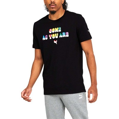 

Puma Come As You Are Graphic Crew Neck Футболка с коротким рукавом мужская черная повседневная, Черный, Puma Come As You Are Graphic Crew Neck Short Sleeve T-Shirt