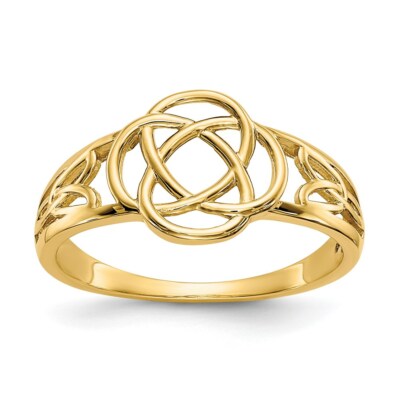 Pre-owned Superdealsforeverything Real 14kt Yellow Gold Polished Ladies Celtic Knot Ring S:6