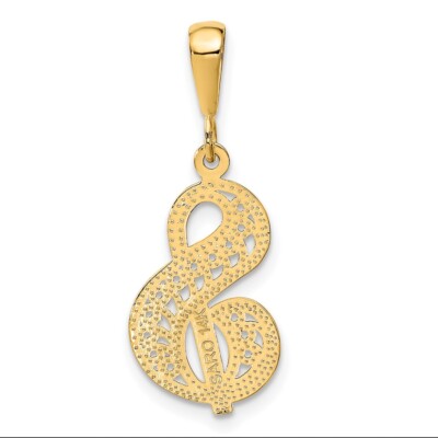 Pre-owned Diamond2deal 14k Yellow Gold Polished Script Filigree Letter S Initial Pendant Gift For Women