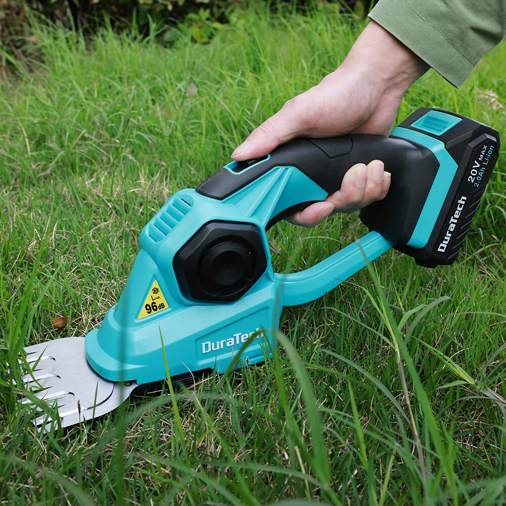 DURATECH 20V Cordless Hedge Trimmer Grass Shears 2-in-1 Shrubbery Hedge Trimmer
