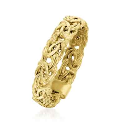 Polished Byzantine Band Ring Real 10K Yellow Gold Sizes 5 6 7 8 9 11 12
