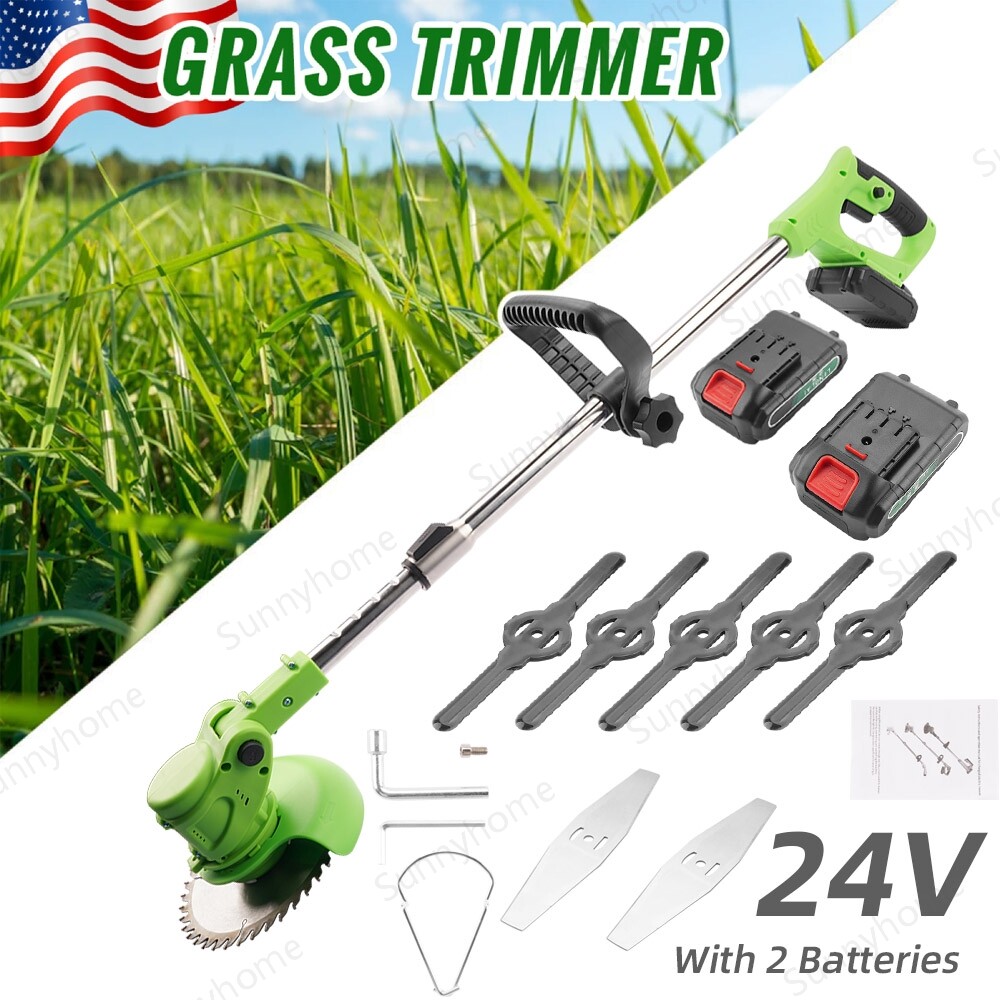 Electric Cordless Grass String Trimmer Lawn Edger Weed Wacke
